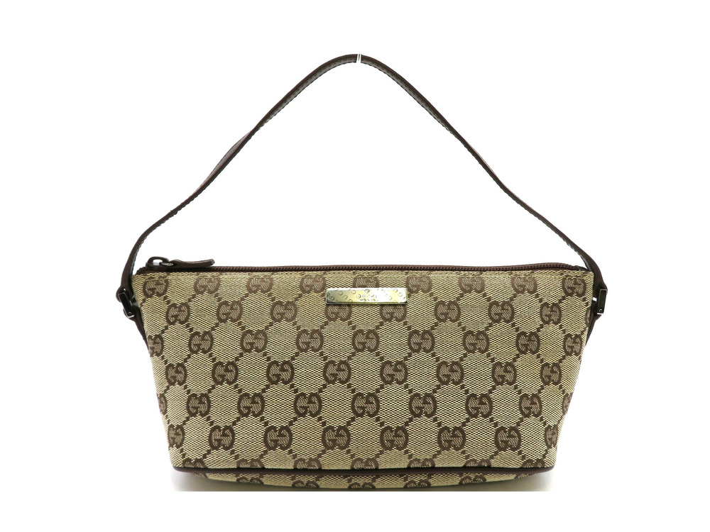 Gucci GG Accessory Pouch Clutch Brown Beige Cream